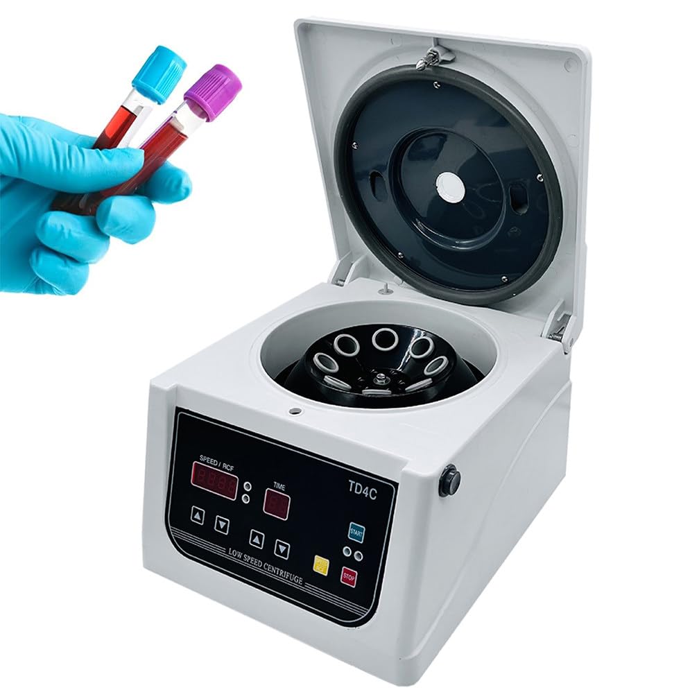 Centrifuga Laboratorio Centrifuga Química Eléctrica, PRP PRF Uso para 10/15ml Tubos de Centrífuga 4000 RPM Ajustable para práctica médica Sangre/suero/Plasma/Grasa