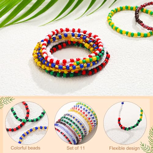 11 Pcs Ilde Pulseras Santeria Handmade Unisex Stretch Bracelet Tobillera Iyawo Babablawo Orula Shango Obatala Eleggua Ogun Ochosi Oshun Yemaya Oya San Seven African Powers3