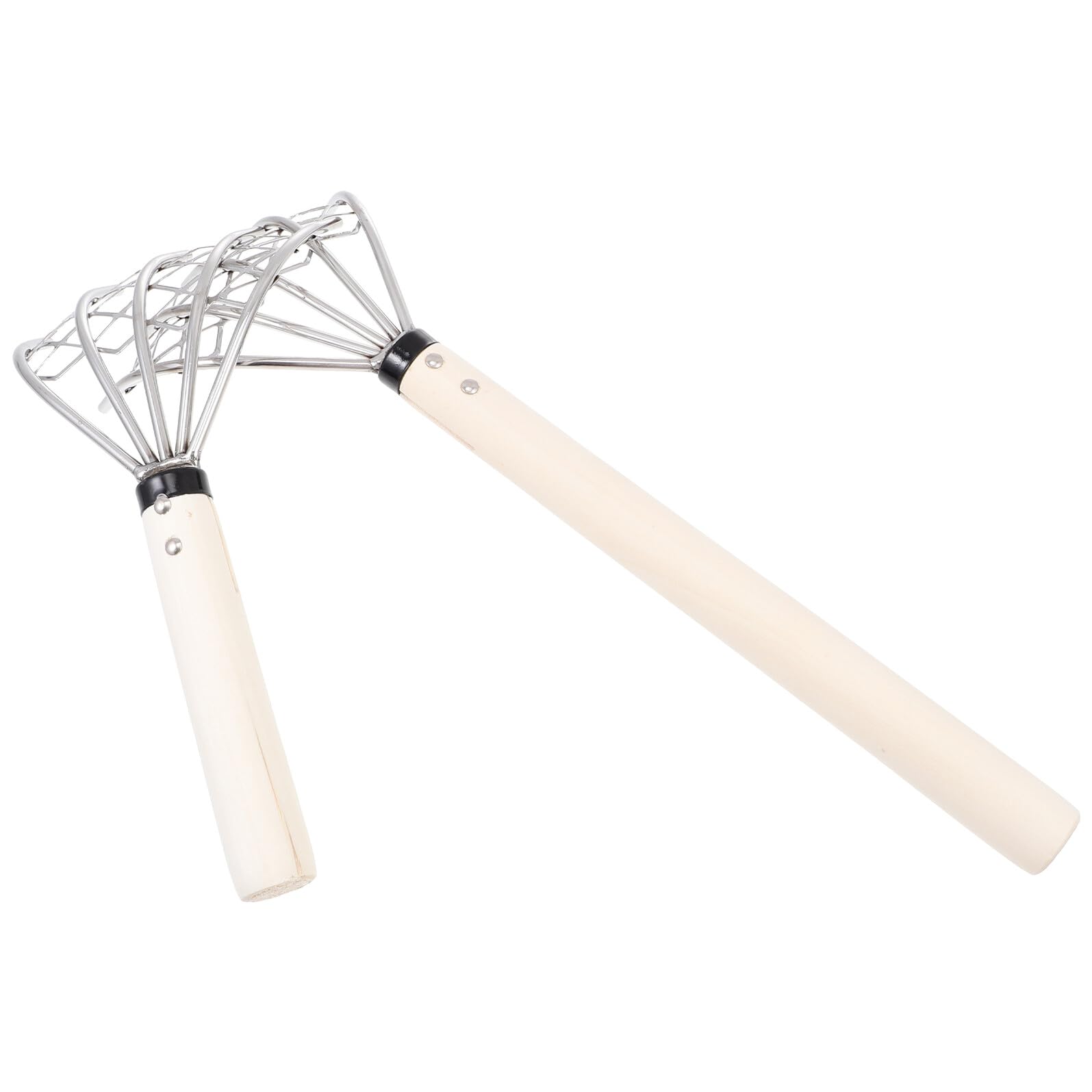 jojofuny Rastrillo de Mano de Acero Inoxidable 5 Púas, Diseño de Garra Resistente y Mango de Madera, Herramienta Fácil de Usar para Excavar Playa Jardín