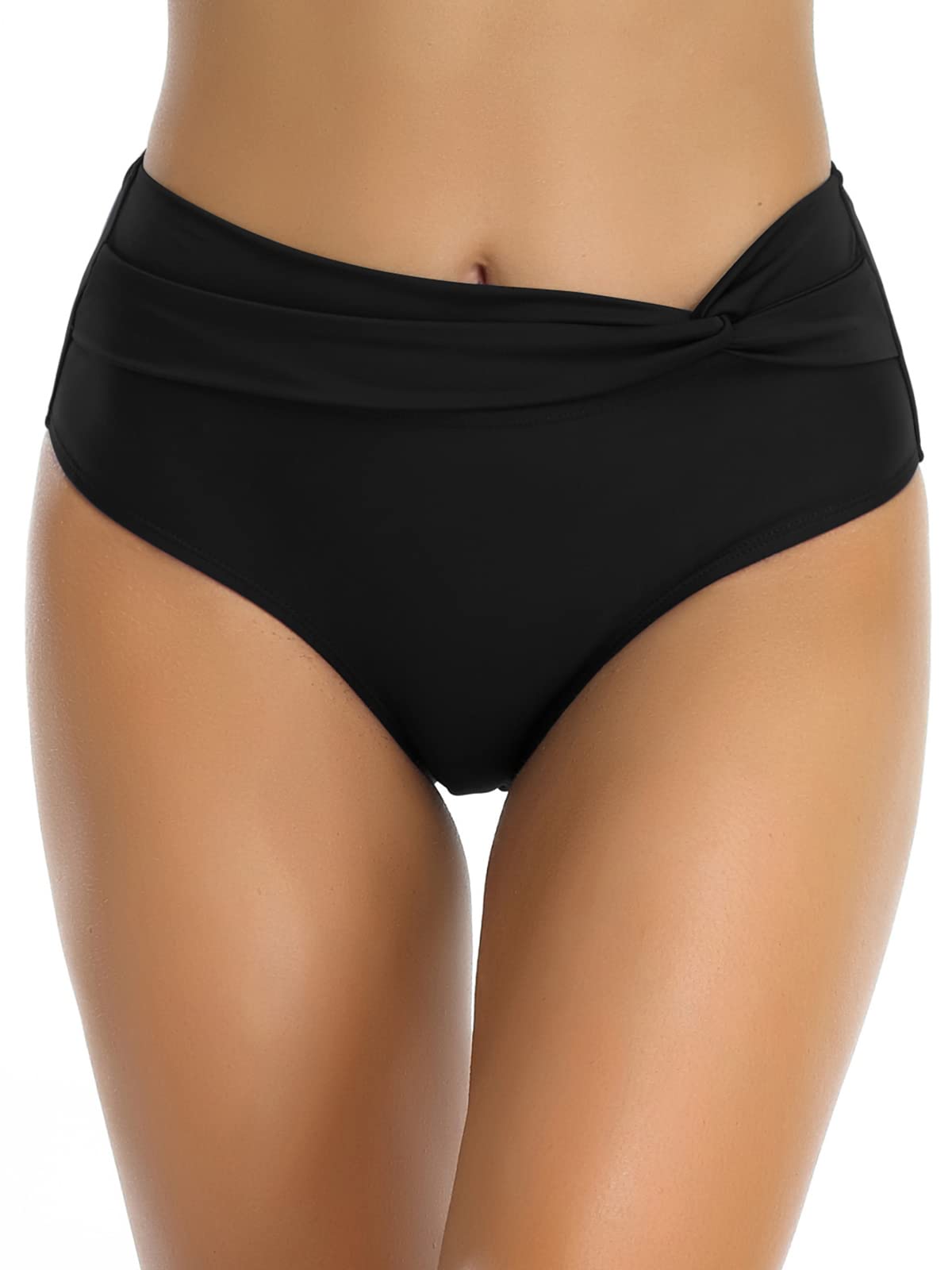 SHEKINI Women's Bikini Bottom High Waisted Swimsuits Tummy Control Twist Bikini Bottoms