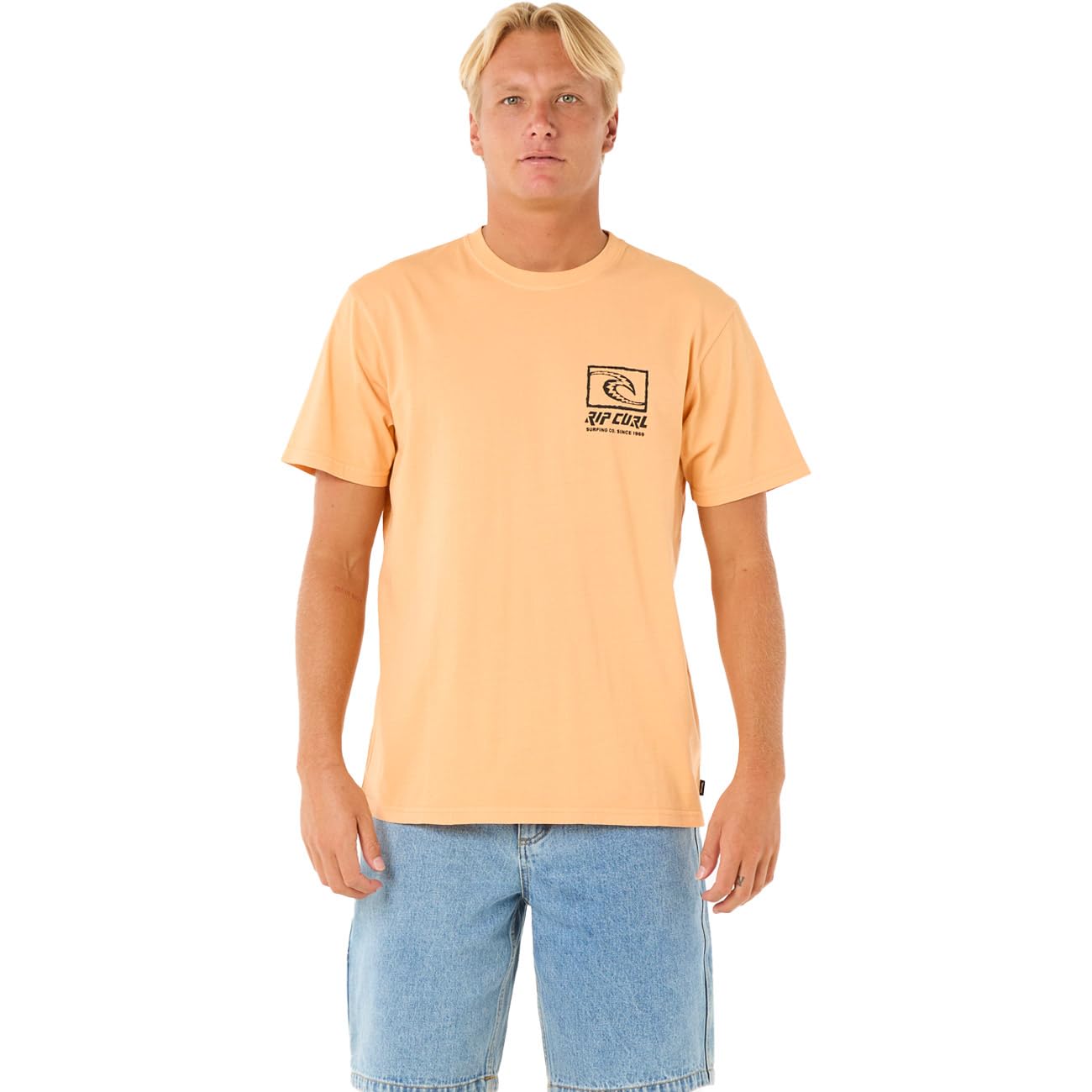 RIP CURL Mens Raw Energy Trad Short Sleeve T-Shirt - Mandarin Zest - M