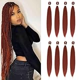 Ginger 350 Braiding Hair Pre Stretched 30 Inch 8 Packs Long Braiding Hair Extension 350 Pre Stretched Braiding Hair Synthetic Hair For Braiding Hot Water Setting Soft Yaki Texture(30',#350-8P)