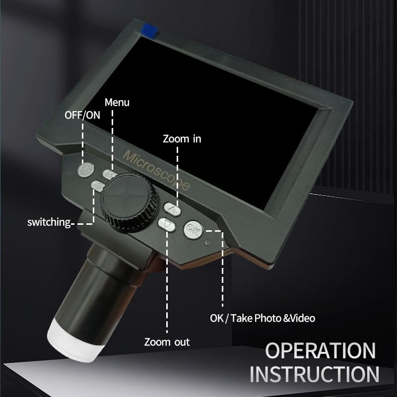 Microscope numérique LCD 5,5 pouces 1000X 1080P avec support à souder