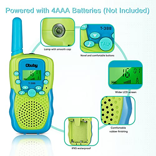 Obuby Toys For 3-12 Year Old Boys Girls Walkie Talkies For Kids 22 Channels 2 Way Radio Gifts With Backlit Lcd Flashlight 3 Kms Range Gift Toy For Boy Girl To Outside Adventure #TOP2