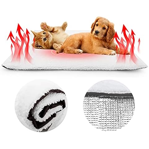 Jodsen Hundedecke Thermal für Katzen & Hunde, Hundematte Haustiere Wärmematte Winter-Hundedecke mit selbsterhitzender Zinnfolie Waschbares Fleece-Hundebett Cover