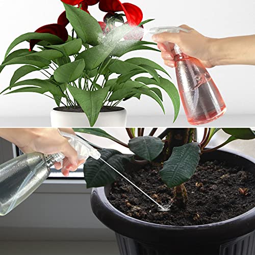 Gvolatee 3 Pack Zerstäuber Sprühflasche 500 ml, Nachfüllbar Sprühflaschen Leer, Transparent Spray Bottle, Kunststoff Sprüher Pflanzen, Professional Wassersprühflasche für Blumen, Haare, Reinigung