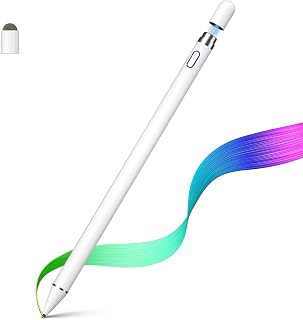 SOCLLLife Stylus Pen, Tablet Pen for Touchscreen High Sensitivity Capacitive Pad Pencil Active Pen Compatible with Pad/Tablets/Phone/Sam-Sung/Lenovo/LG&HTC Android/iOS (with Cap) White