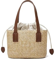 #R Brown Straw Crossbody Bags
