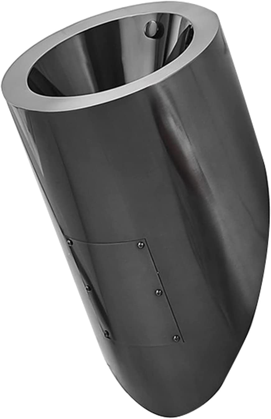 GTHTUHFD Small Male Commode, Wall Mounted Induction Drainage Public Toilet, Vertical Toilet, Male Commode Trough,Black-Urinal + Sensor,Black-Single piece urinal
