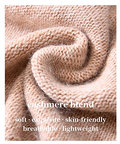 Image of jaxmonoy Cashmere Slouchy Knit Beanie Hat for Women Winter Soft Warm Ladies Wool Knitted Skull Beanies Cap