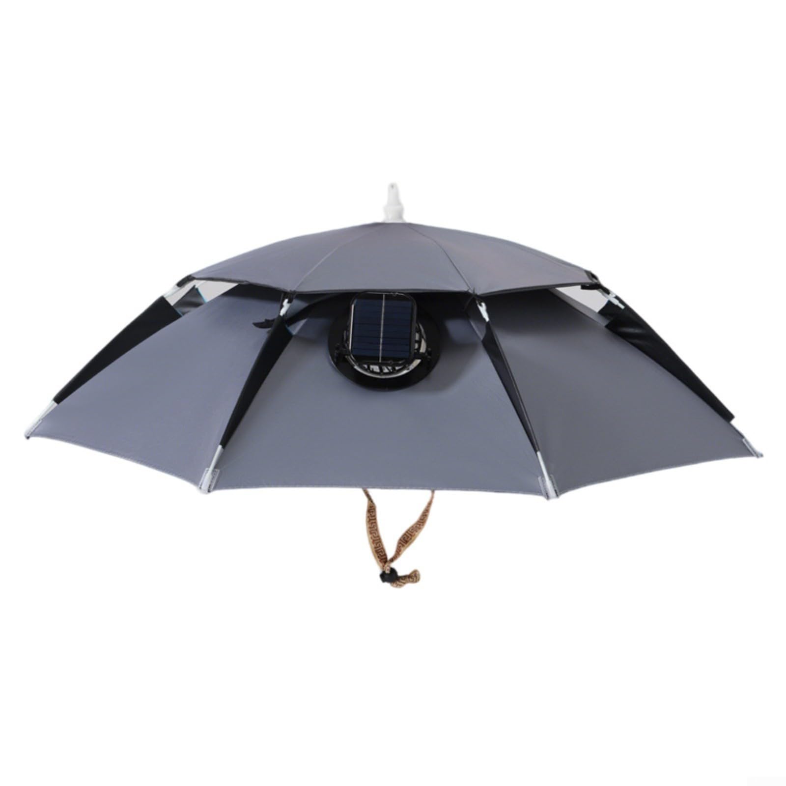 Sombrilla solar para pesca, sombrero de pesca, sombrero de ventilador solar para pesca, protección UV de doble capa, diseño plegable con recarga USB, 80 cm de diámetro, acero inoxidable