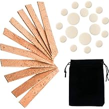 SATINIOR 27 Pieces Clarinet Cork Replacement Kit with 10 Pcs Clarinet Joint Cork Replacement and 17 Pcs Pads Bb Woodwind Instrument Pads Instrument Accessories Repair Parts with Black Velvet Bag
