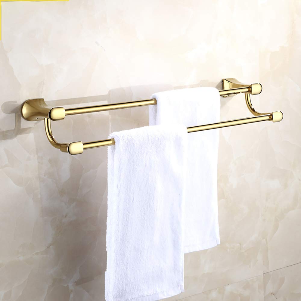 Toalleros de Barra de Pared, Toalleros de Baño de Latón Oro Cepillado Estante de Toalla Accesorios de Baño para Cocina, Baño, Instalación de Tornillos