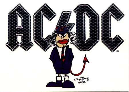 AC/DC - Cartoon Angus Young with Logo - Postcard 3-Pack : Amazon.in ...