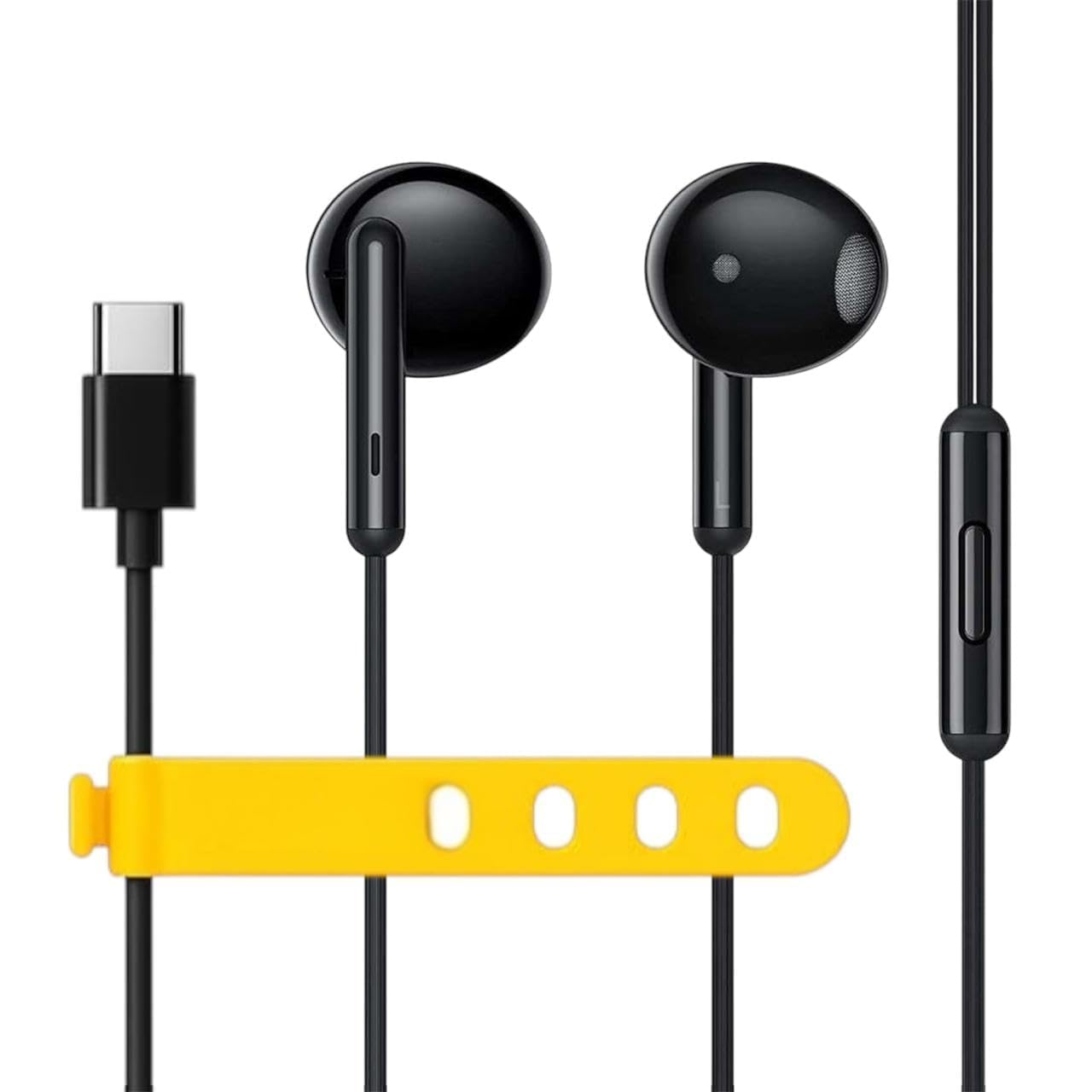 Lynacz Original Wired Earphone Compatible with Realme, Vivo, Buds Type-C Wired Earphones with Multi-Function Button and Clear Mic with Powerful Bass and Crisp Sound Quality for SmartPhonce (Black)-picture-11
