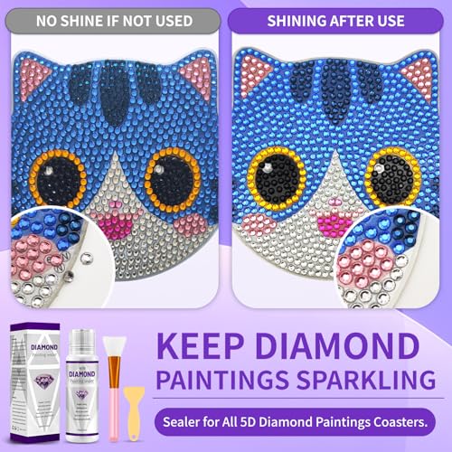 Image of ZTOTZ Diamond Art Sealer 120ML,Diamond Painting Sealer with Scrapper,5D Diamond Art Glue Sealant for Diamond Art Coaster, Mirror(4OZ,120ML)