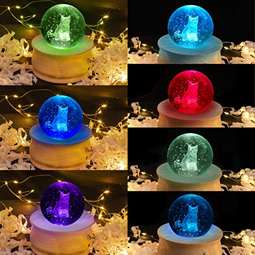 Nepivel Music Box, 3D Crystal Ball Music Box With Rgb Light Projection, 360 Rotating Wooden Base Night Light, Best Gift For Thanksgiving Christmas Birthday Girls Boys Women Mom, Room Decor #TOP1