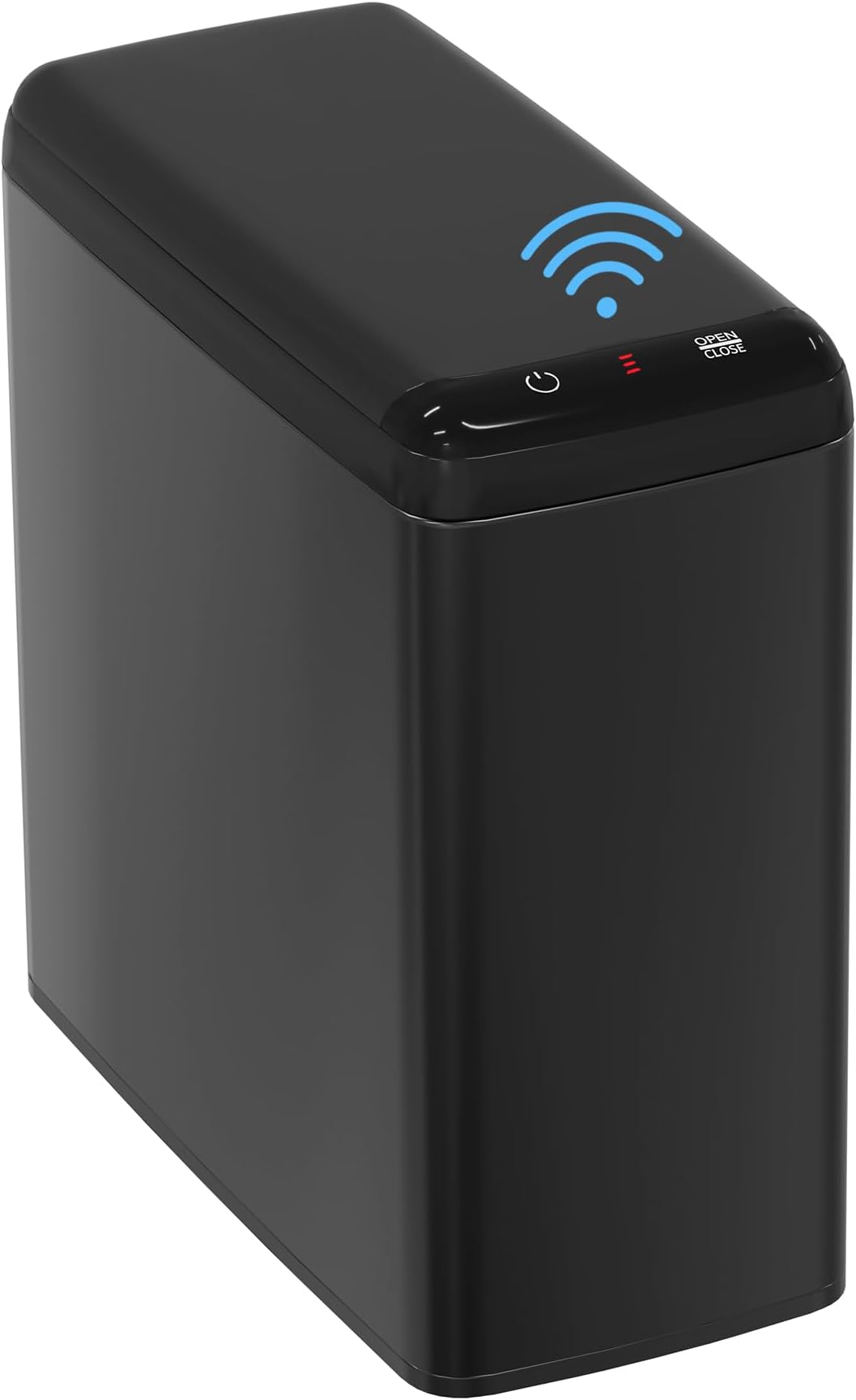 TrashAid Touchless Motion Sensor Trash Can with Lid, 2.4 Gallon Bathroom Stainless Steel Slim Trash Bin Automatic, Small Office Garbage Can Black Wastebasket for Toilet, rv, livingroom, 9 Liter