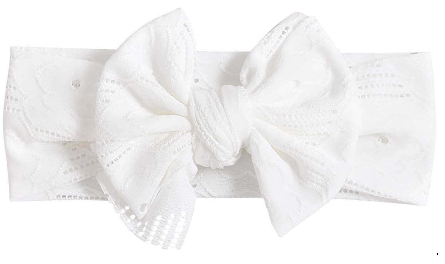 Fascie per Turbante Neonato, Fascia Capelli Bambina, Fasce Bambina Neonata Elastica Nylon Fascia Neonato, Bambina Fascia per Capelli con Fiocco Morbido, Fascia Capelli Neonata Battesimo Bambina
