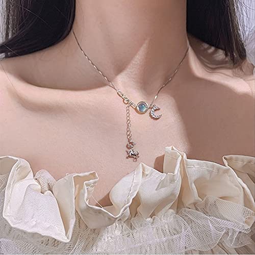 Collier cheval lune pendentif en pierre, le cadeau idéal pour fille - 2
