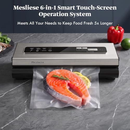 Image of Mesliese 90kPa Vacuum Sealer Dry /Moist Modes 2 Bag Rolls & 5 Pre-cut Bags