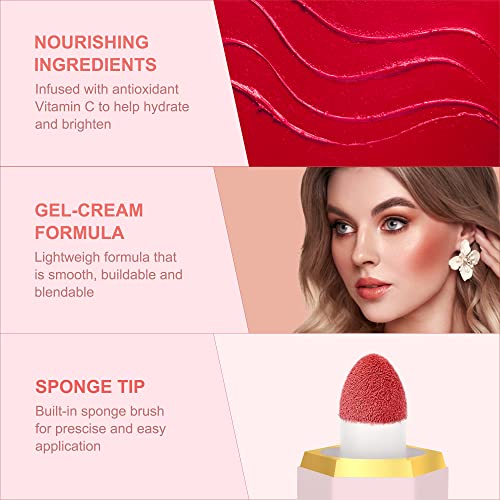 Aolailiya Liquid Blush Makeup,Soft Cream Blush For Cheeks, High-Pigmented, Long-Wearing, Waterproof, Natural Glossy, Skin Tint Blush Stick Face Makeup For Women And Girls(Brithday Suit) #TOP4