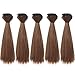 5pcs/lot,15x100cm Straight Deep Brown Heat Resistant Hair Pieces for Handcraft Doll Wigs