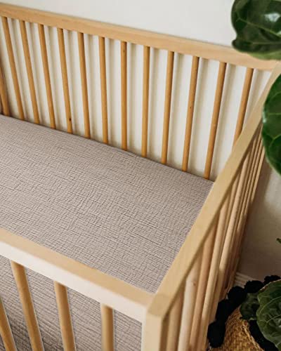 Image of Bassinet Sheet for Baby Boy and Girl, Fitted Sheets for Rectangle, Oval, Hourglass Bassinet Mattress, Muslin Moses Basket Sheets with Neutral Style (Beige)