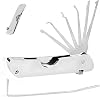 7in1 Lock Picking Kit, Portable Folding Lock Pick Set, Stainless Steel Single Hook Picks & Key Extractor, Professional Locksmith Repairing Tools, Compact Jackknife Tool for Beginners & Experts