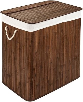 Bamboo Laundry Basket 72L Collapsible Bamboo With 1 Compartment Laundry ...