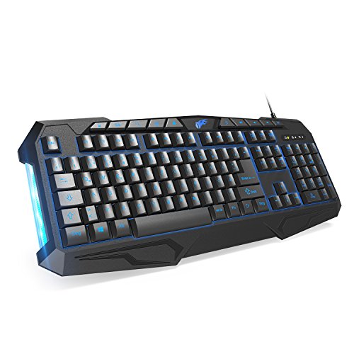Preisvergleich Produktbild 1byone Gaming Tastatur mit 114 Tasten, Hintergrundbeleuchtung, Multimedia Tasten und konfigurierbarem Licht