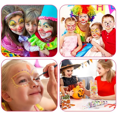 GWAWG Face Painting Kit, 23 Colors Face Paints for Children and Adults, Non-Toxic UV Neon Glitter Rainbow Face Paint Set with Brush for Halloween, Festival, Party, Pride Makeup - Image 4