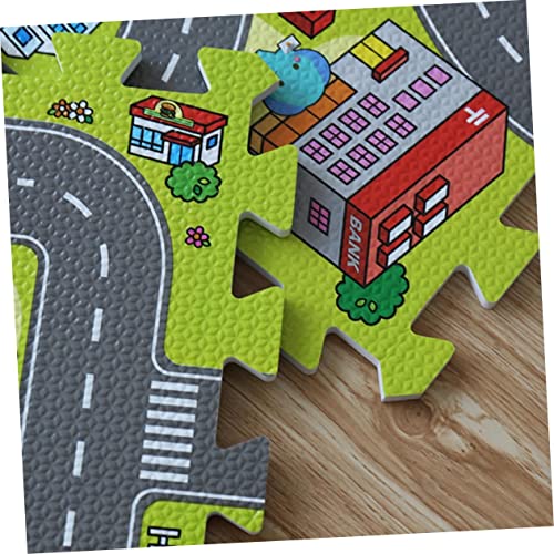 ibasenice 18 Pçs Tapete De Chão Para Bebê Antiderrapante Tapete De Mapa Da Cidade Para Bebê Bebê Eng