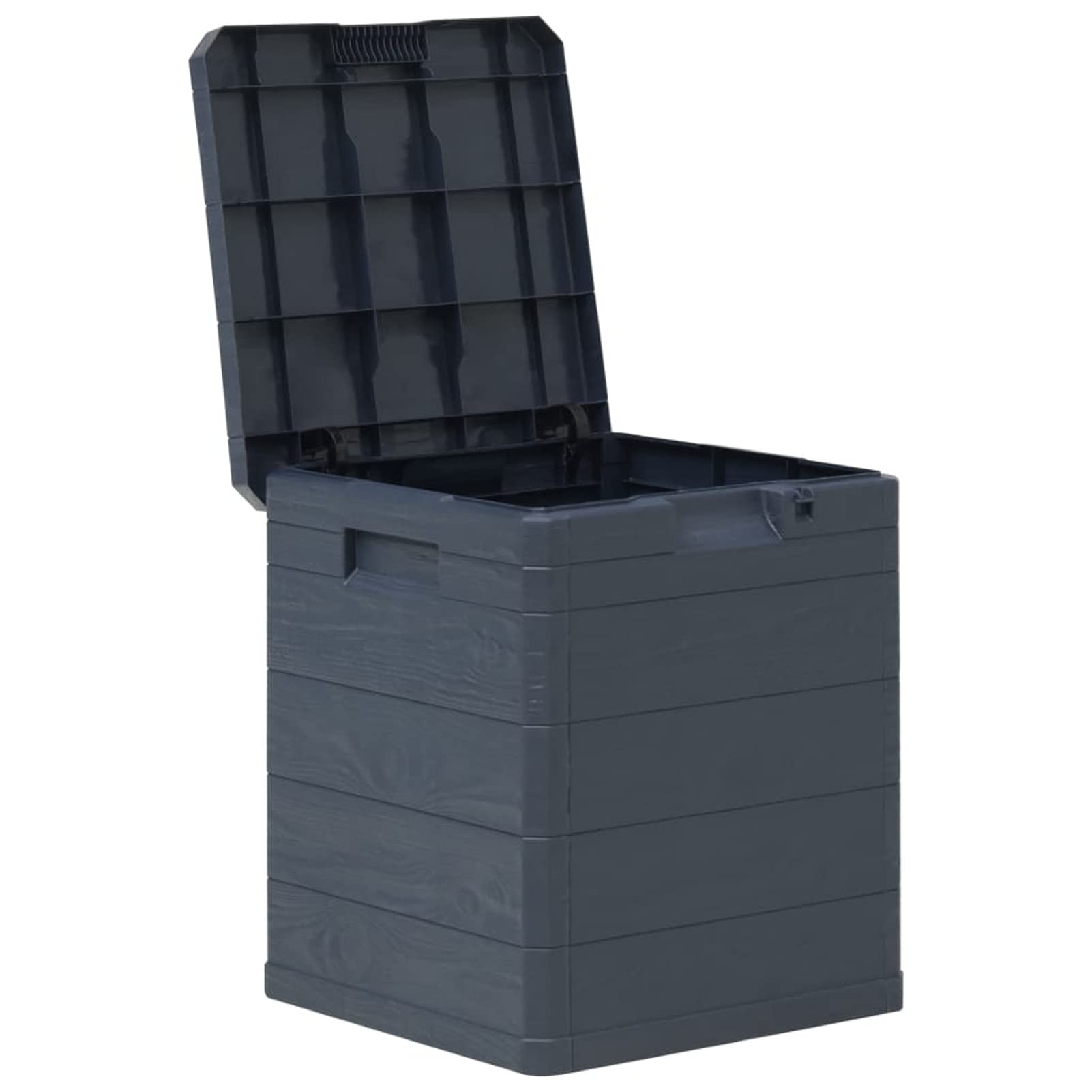 ARKEM Baule da Giardino Effetto Legno Organizer Box Giocattoli Multibox Impermeabile Esterni,Baule da Giardino 90 L Antracite