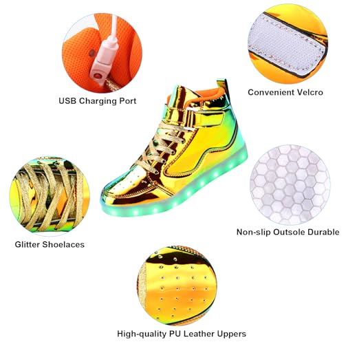 Image of Light Up Shoes Men Women LED Shoes USB Charging Adult High Top LED Sneakers Glow in The Dark Footwear for Dancing Party Festivals Festivals
