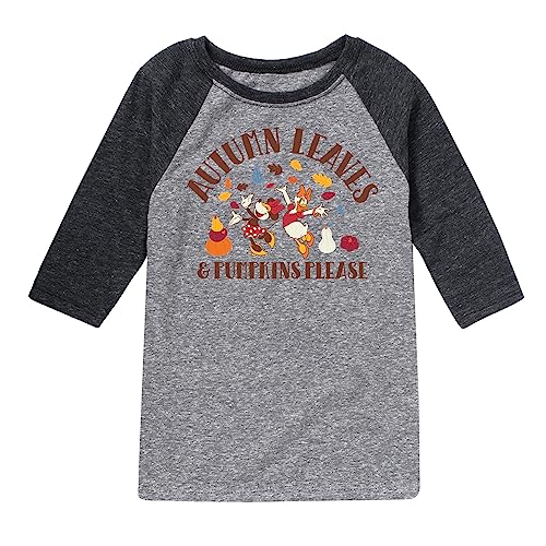 Disney Mickey & Friends - Autumn Leaves and Pumpkins Please - Toddler and Youth Raglan Graphic T-Shirt