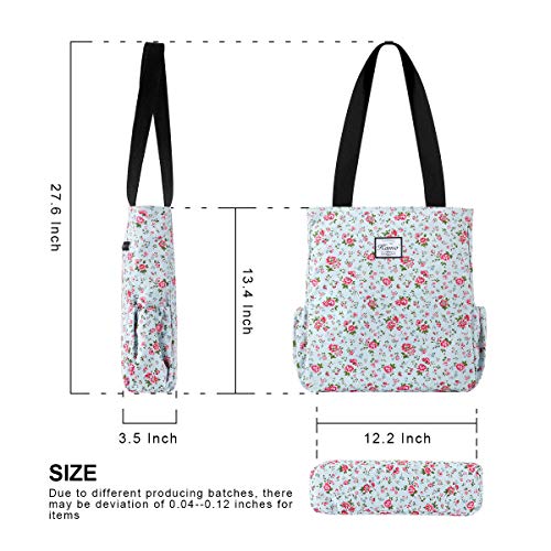 Image of KAMO Floral Tote Bag - Waterproof Lightweight Handbags Travel Shoulder Bag for Hiking Yoga Gym Swimming Travel Beach