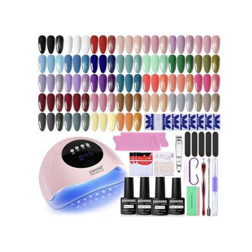 JODSONE Kit de vernis à ongles gel avec U V Light 32 couleurs + 4 flacons adhésifs fonctionnels - Outils de manucure pour femme