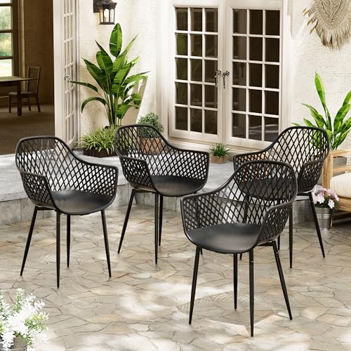 buybyroom Gartenstühle 4er Set,Outdoor Sessel Skandinavisch,Balkonmöbel...