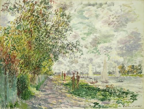 La berge à gennevilliers claude monet affiche décoration murale poésie impressionniste