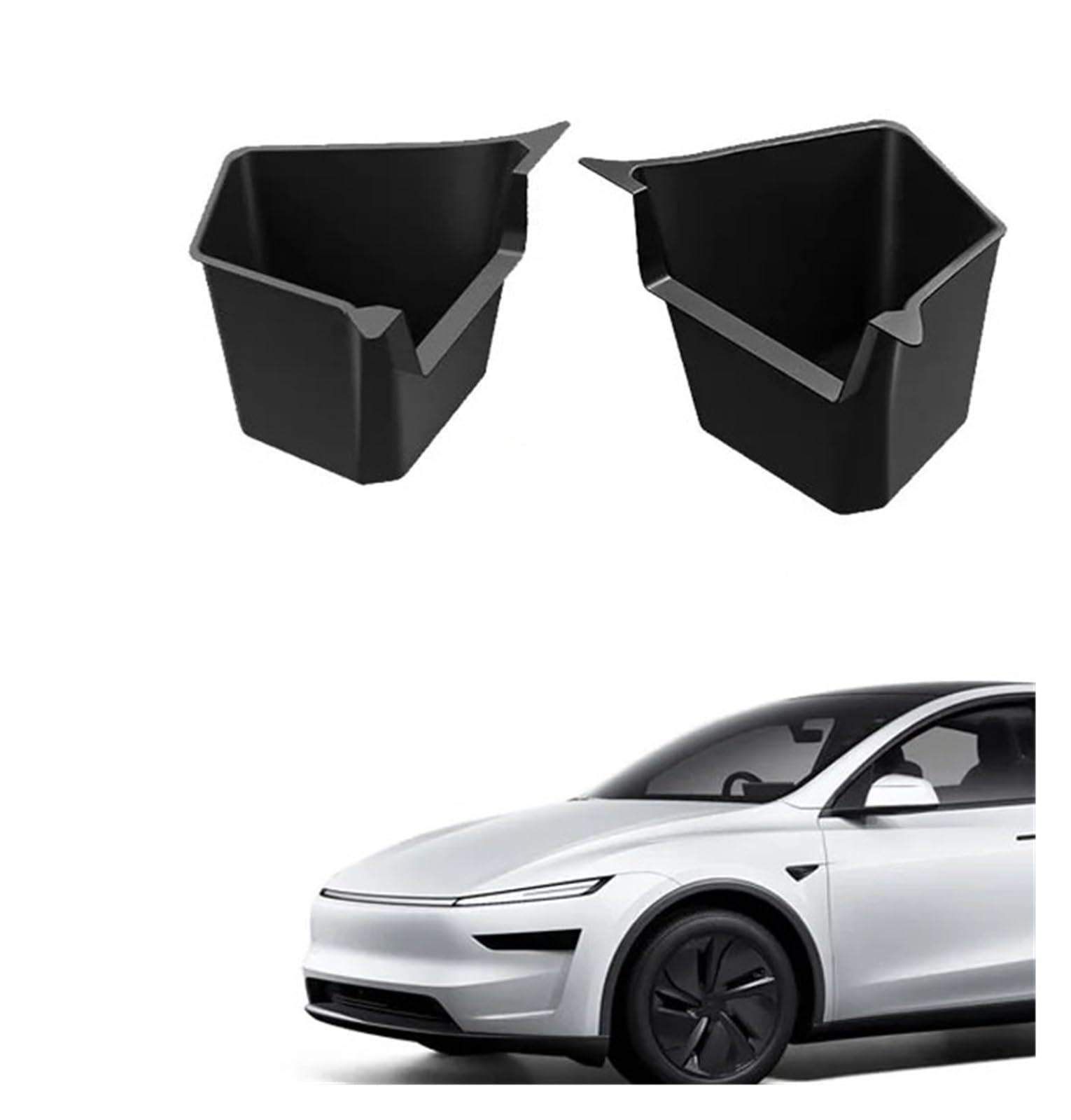 Lhdktee Cargo Cover For Tesla For Model Y For Juniper 2025 Trunk Organizer Side Storage Box Boot Organizer Flocked TPE Mat Anti-dirty Rear Trunk Parcel Shelf(TYPE 6)