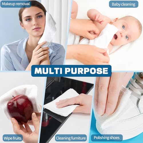 Image of Adbeni Premium Disposable Facial Wipes | Spunlace Cotton | Wet & Dry Use | Soft, Strong & Lint-Free | Makeup Removal, Face Cleansing & Daily Skincare | 9x9 Inch | Pack of 100
