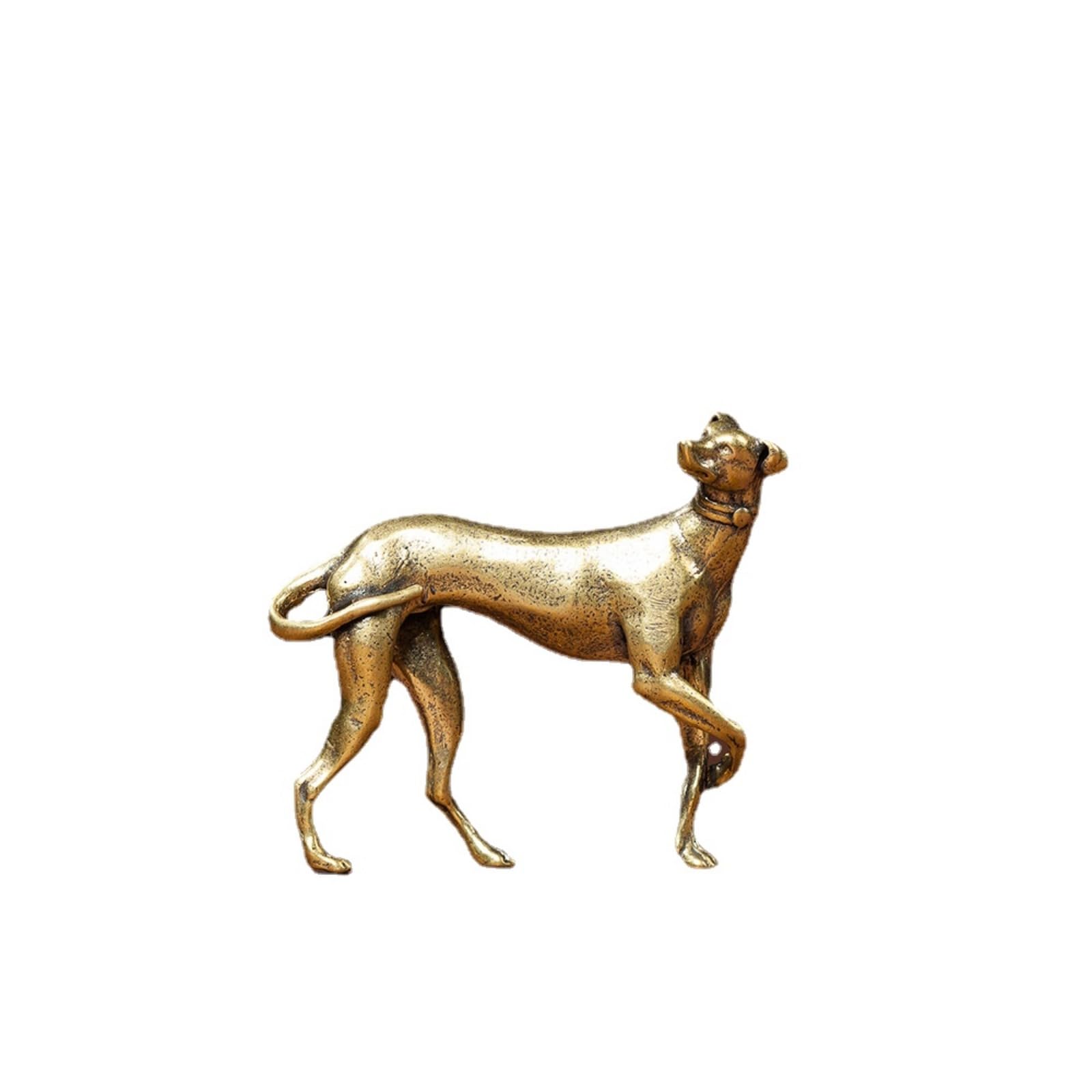 Dtreel Greyhound Black Handmade Creative Copper Animal Dog Figurine, Brass Simulated Hound Model Statue Sculpture Office Home Study Desk Garden Bonsai Decoration (Greyhound)