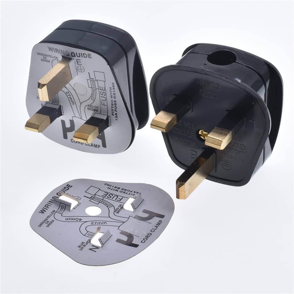 Buy UK British Mains Plug 3 Pin 13A Plugs Grounded 250V 3 Pin Fused