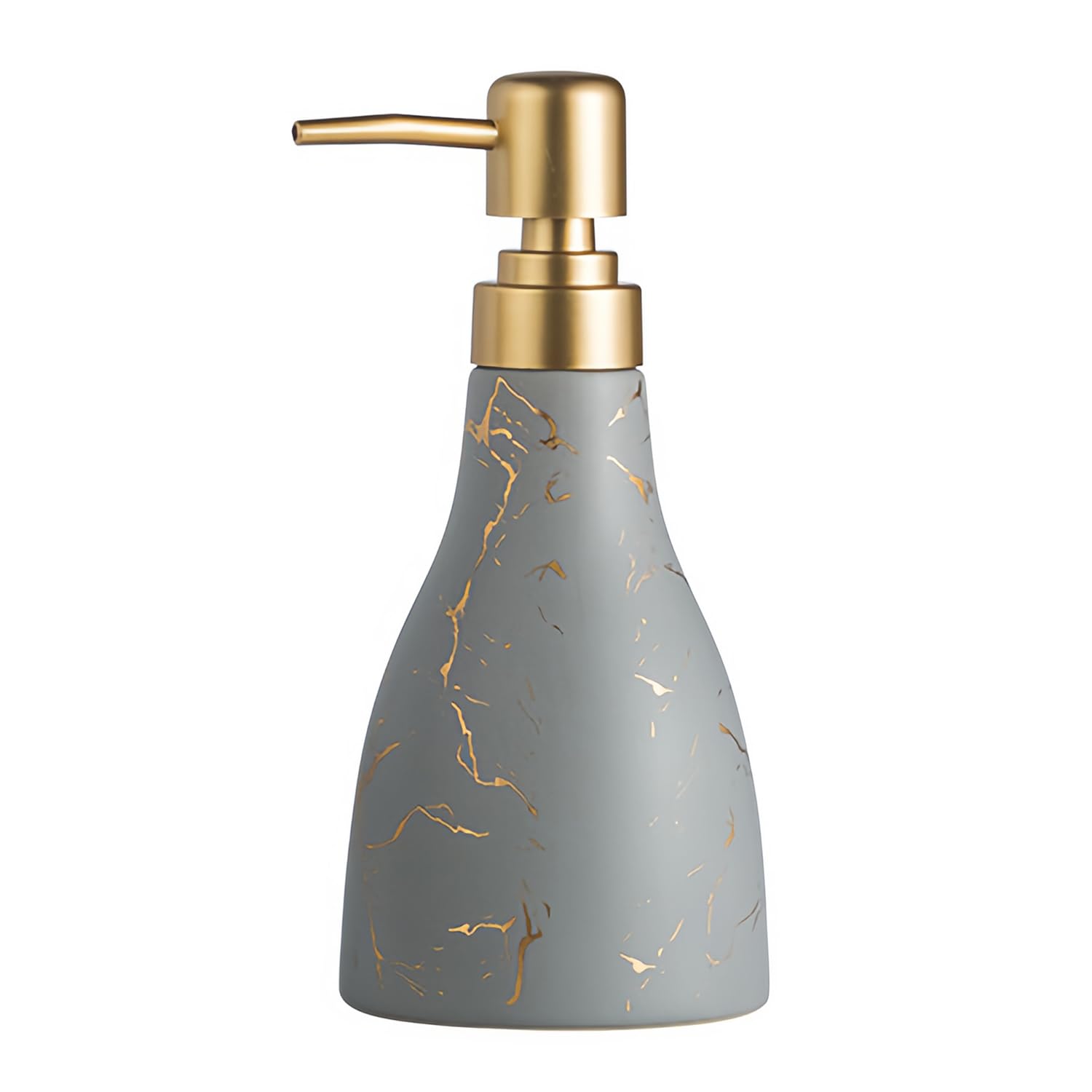 Dowbom Grey Ceramic Foaming Soap Dispenser, Foam Soap Dispenser With Pump, Hand Foaming Dispenser, For Barthroom Kitchen (Gray,Marble Pattern)