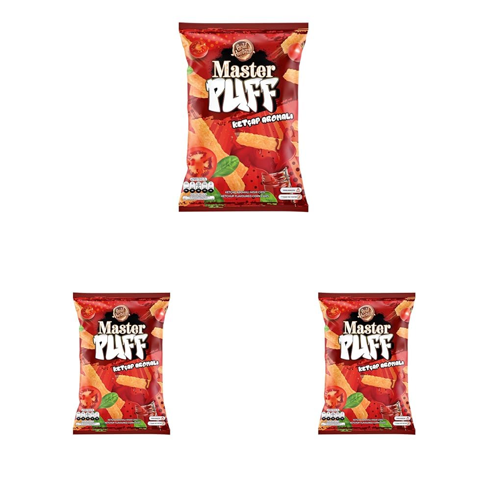 Master Puff Ketçap Çeşnili Mısır Çerezi 90gr 3lü paket