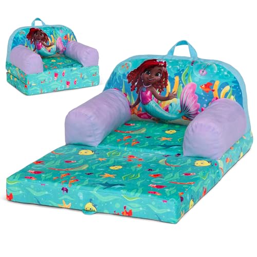 Image of Delta Children - Disney Junior's Ariel Cozee Buddy Flip-Out Kids Chair, Blue