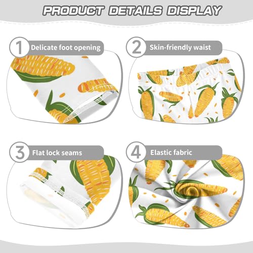 Cobs Corn Girls' Leggings Toddler Doodles Kids Yoga Pants Dance Active Tights 4T3