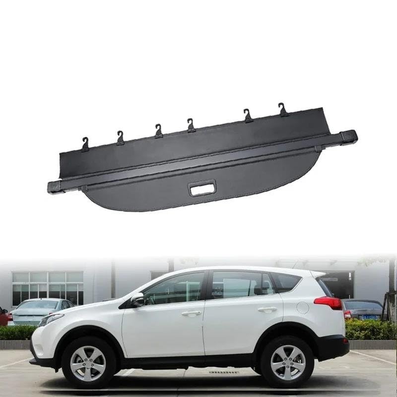 Generico Posteriore Copribagagli Organizzatore Copertura Tenda Bagagliaio per Toyota RAV4 2013-2018 MK4 XA40 Riparo portaoggetti Posteriore partizione di carico Tendalino per Bagagliaio(Canvas)