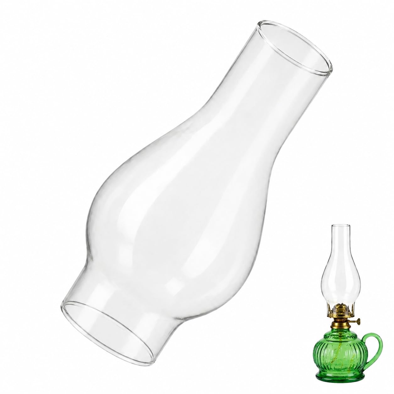 SUPVOX Lamp Chimney Glass Oil Lamp Shade Replacement Vintage Transparent Kerosene Lantern Cover for Home Decor 5.30Cm Base Diameter 1Pc